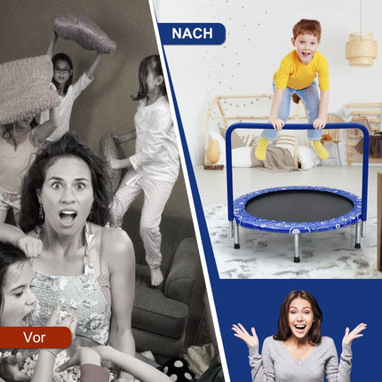 Kindertrampolin Minitrampolin Faltbares Trampolin für Kleinkinder Blau + Schwarz