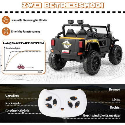 Kinderfahrzeug batteriebetriebenes Elektrofahrzeug mit Fernbedienung 123,5 x 70,3 x 71,3 cm schwarz