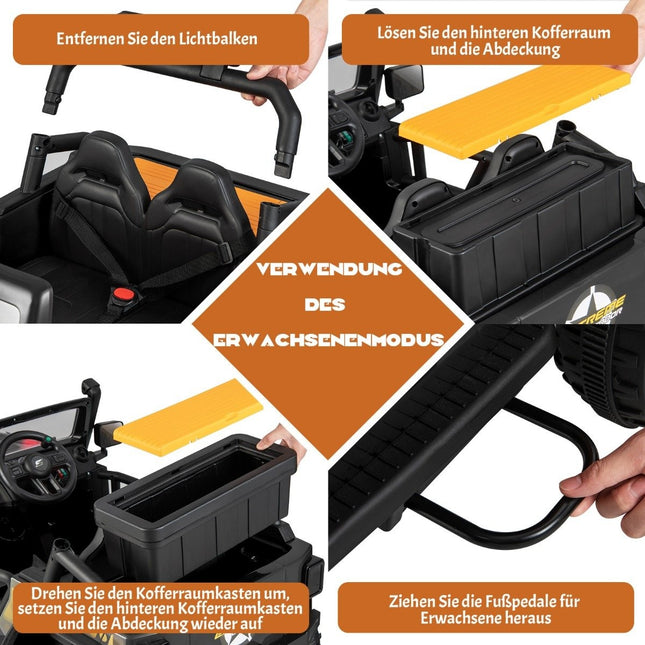 Kinderfahrzeug batteriebetriebenes Elektrofahrzeug mit Fernbedienung 123,5 x 70,3 x 71,3 cm schwarz