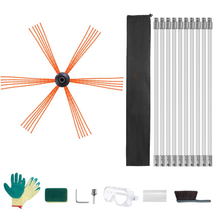 Chimney Sweep Kit, 10 m, 10 Nylon Rods, 360 Brush