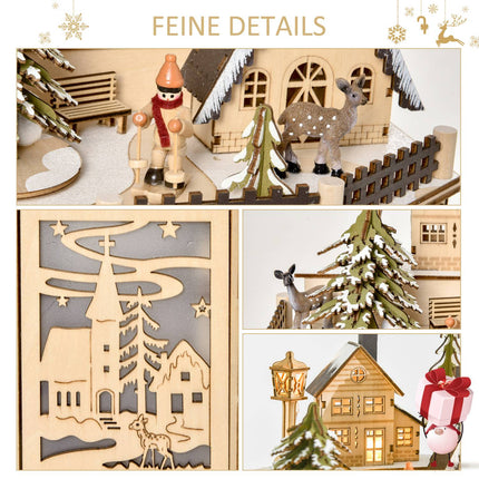 Adventskalender Holzzug mit 24 LED-Geschenkboxen