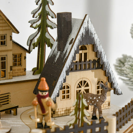Adventskalender Holzzug mit 24 LED-Geschenkboxen