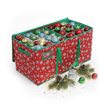 Weihnachtskugel-Aufbewahrungsbox, fasst 128, verstellbare Teiler