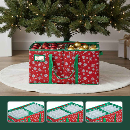 Weihnachtskugel-Aufbewahrungsbox, fasst 128, verstellbare Teiler