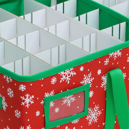Weihnachtskugel-Aufbewahrungsbox, fasst 128, verstellbare Teiler