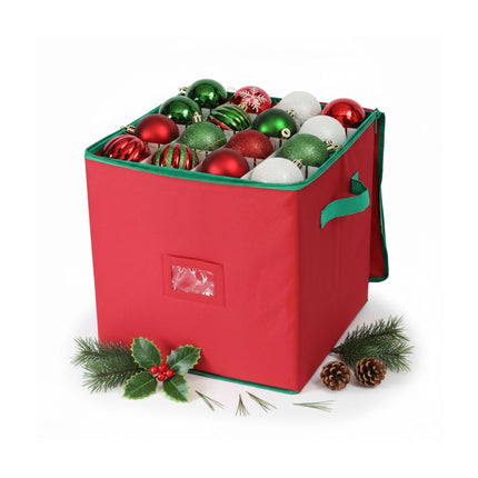 Weihnachtskugel-Aufbewahrungsbox, fasst 64, verstellbare Trennwände