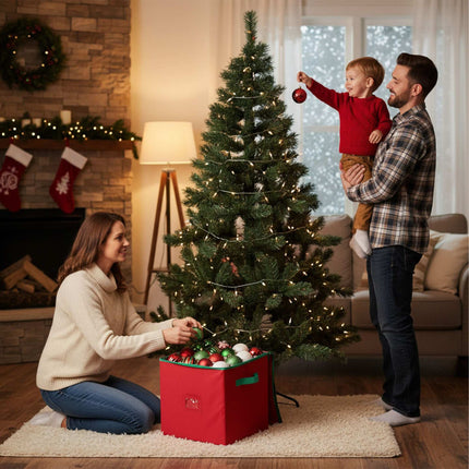 Weihnachtskugel-Aufbewahrungsbox, fasst 64, verstellbare Trennwände