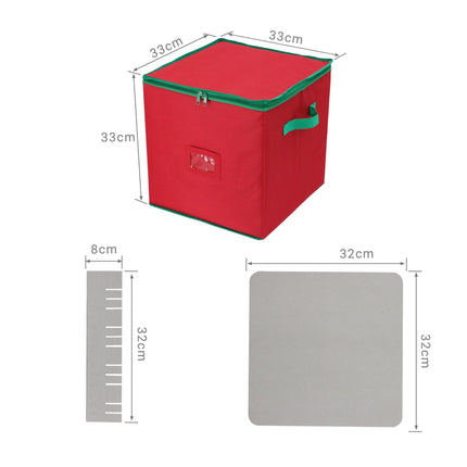 Weihnachtskugel-Aufbewahrungsbox, fasst 64, verstellbare Trennwände