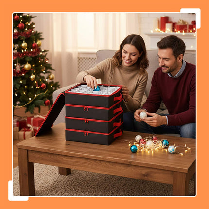 Christbaumkugel-Aufbewahrungsboxen, 4er-Pack, 64er-Kapazität