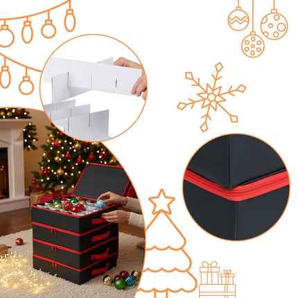 Christbaumkugel-Aufbewahrungsboxen, 4er-Pack, 64er-Kapazität