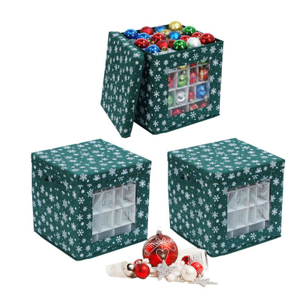 Weihnachtskugel-Aufbewahrungsboxen, 3er-Set mit Fächern