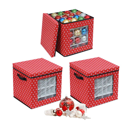 Weihnachtskugel-Aufbewahrungsboxen, 3er-Set mit Fächern