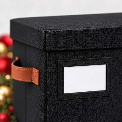 Christmas Bauble Storage Box for 96 Baubles with Handles, Black, Dividers