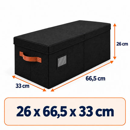 Christmas Bauble Storage Box for 96 Baubles with Handles, Black, Dividers