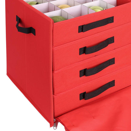 Aufbewahrungsbox für Weihnachtsbaumkugeln mit verstellbaren Trennwänden