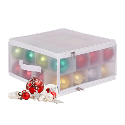 Aufbewahrungsbox für Weihnachtsbaumkugeln mit verstellbaren Fächern