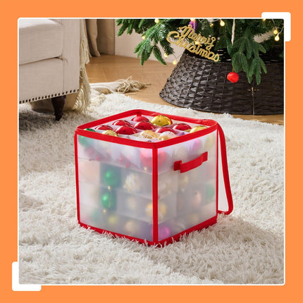 Christmas Bauble Storage Box with Adjustable Dividers