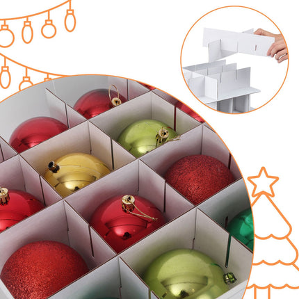 Weihnachtskugel-Aufbewahrungsbox mit verstellbaren Fächern
