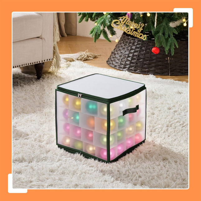 Weihnachtskugel-Aufbewahrungsbox mit verstellbaren Fächern