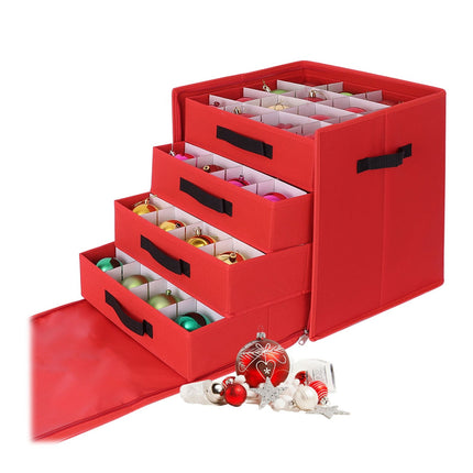 Aufbewahrungsbox für Weihnachtsbaumkugeln mit verstellbaren Trennwänden