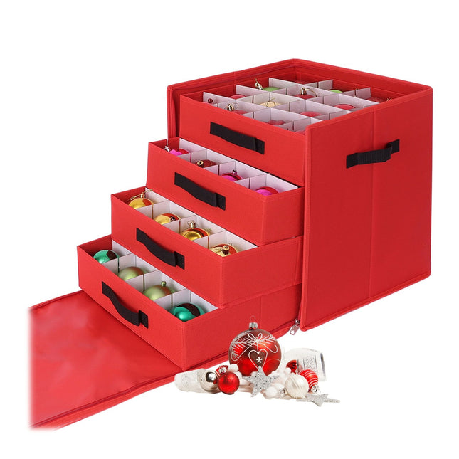 Aufbewahrungsbox für Weihnachtsbaumkugeln mit verstellbaren Trennwänden
