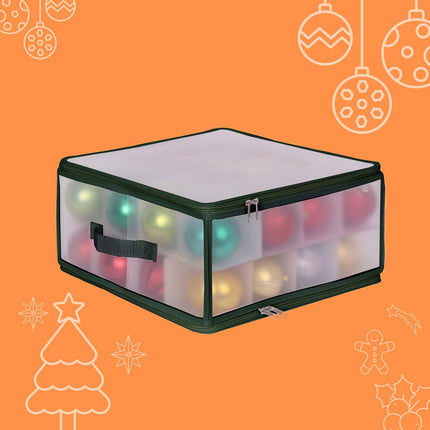 Christmas Bauble Storage Box with Adjustable Dividers