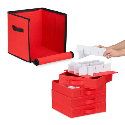 Úložný box na vánoční ozdoby s nastavitelnými přepážkami