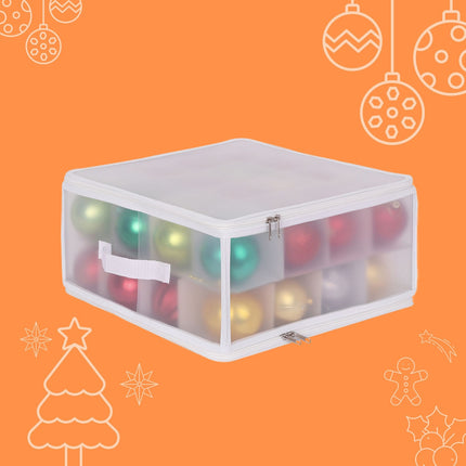 Aufbewahrungsbox für Weihnachtsbaumkugeln mit verstellbaren Fächern