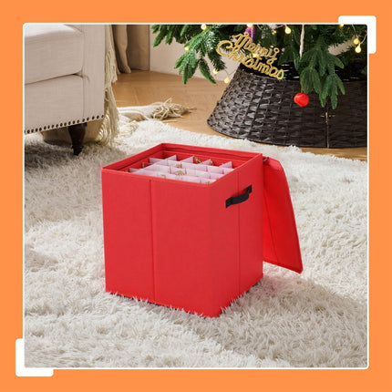 Aufbewahrungsbox für Weihnachtsbaumkugeln mit verstellbaren Trennwänden