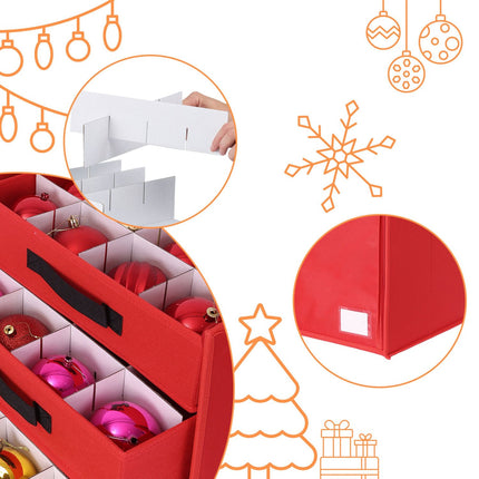 Christmas Bauble Storage Box with Adjustable Dividers