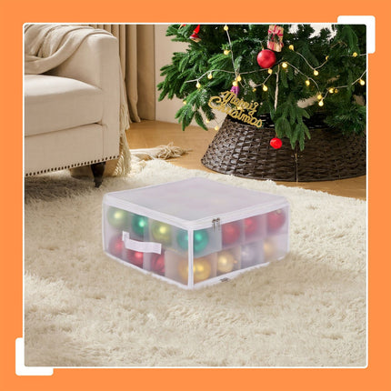 Aufbewahrungsbox für Weihnachtsbaumkugeln mit verstellbaren Fächern