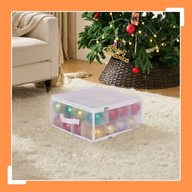 Aufbewahrungsbox für Weihnachtsbaumkugeln mit verstellbaren Fächern