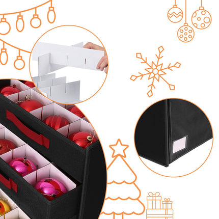Christmas Bauble Storage Box with Adjustable Dividers