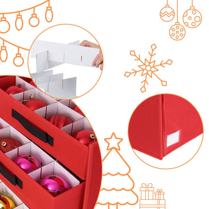 Aufbewahrungsbox für Weihnachtsbaumkugeln mit verstellbaren Trennwänden