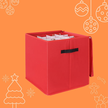 Aufbewahrungsbox für Weihnachtsbaumkugeln mit verstellbaren Trennwänden