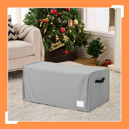 Christmas Bauble Storage Box with Dividers, Transparent