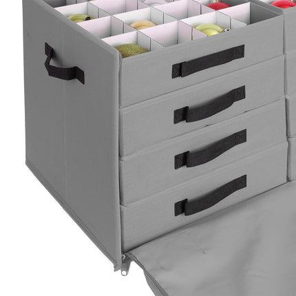 Christmas Bauble Storage Box with Dividers, Transparent