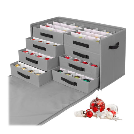 Christmas Bauble Storage Box with Dividers, Transparent