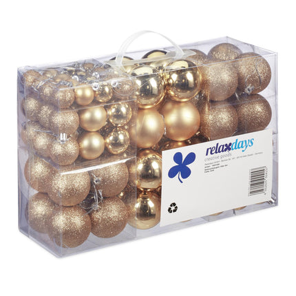 Christmas Baubles Set, 100 Pieces – Assorted Sizes