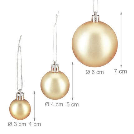 Christmas Baubles Set, 100 Pieces – Assorted Sizes