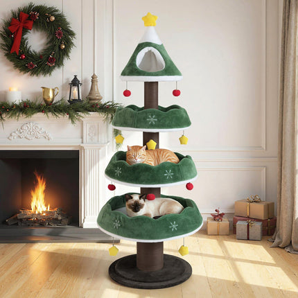 Christmas Cat Tree, 179 cm Multi-Level Scratcher Tower