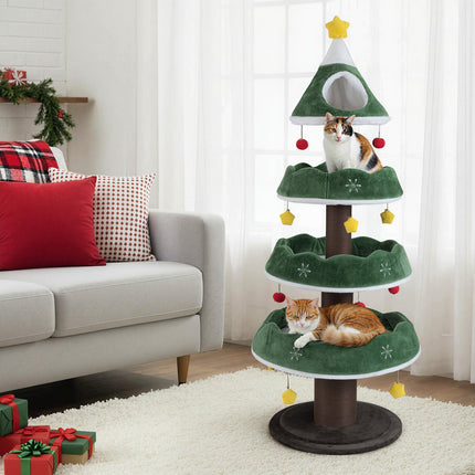 Christmas Cat Tree, 179 cm Multi-Level Scratcher Tower