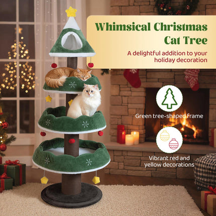 Christmas Cat Tree, 179 cm Multi-Level Scratcher Tower