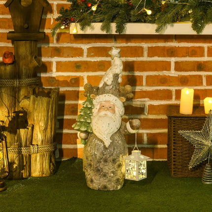 Figurka Santa s LED světly a vánočním stromkem, 55cm