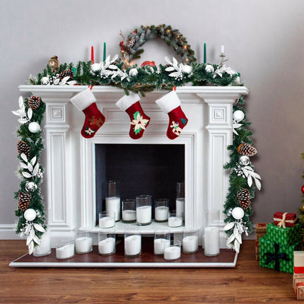 Weihnachtsgirlande 2,7 m, 50 LED-Lichter, Tannenzapfen, Timer