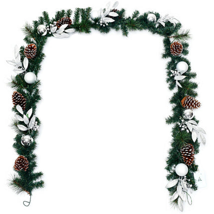Weihnachtsgirlande 2,7 m, 50 LED-Lichter, Tannenzapfen, Timer