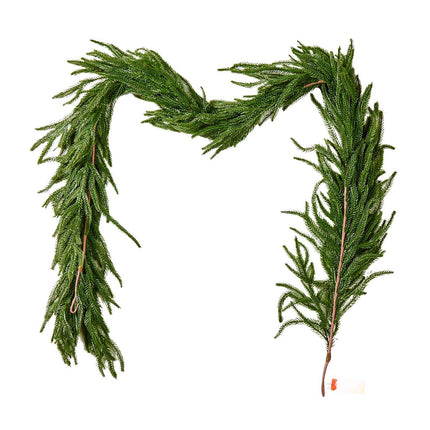 Christmas Garland 6 ft Norfolk Pine Real Touch, Indoor Outdoor