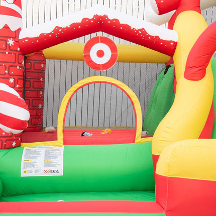 Weihnachtshüpfburg für Kinder mit Rutsche und Bällebad