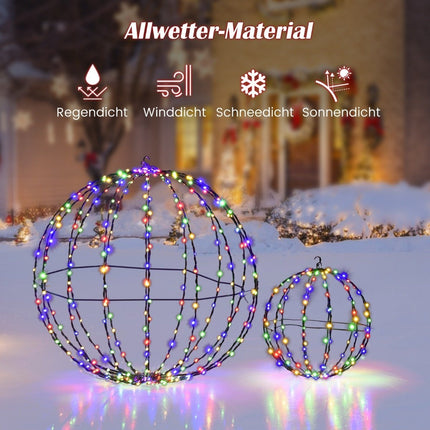 Weihnachts-Lichterkugel 2er-Pack LED-Kugeln zum Hängen und Stellen der Weihnachtsbeleuchtung