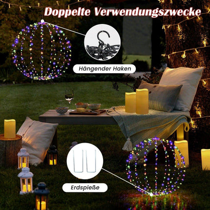 Weihnachts-Lichterkugel 2er-Pack LED-Kugeln zum Hängen und Stellen der Weihnachtsbeleuchtung